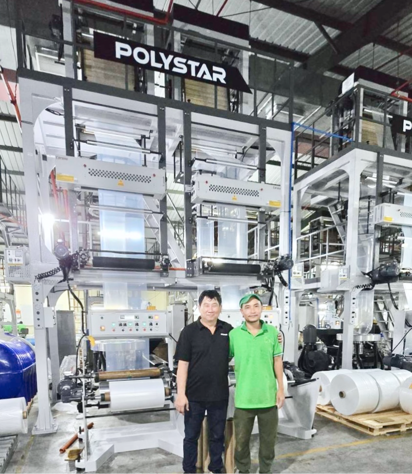 POLYSTAR blown film extruder line installation in Vietnam
